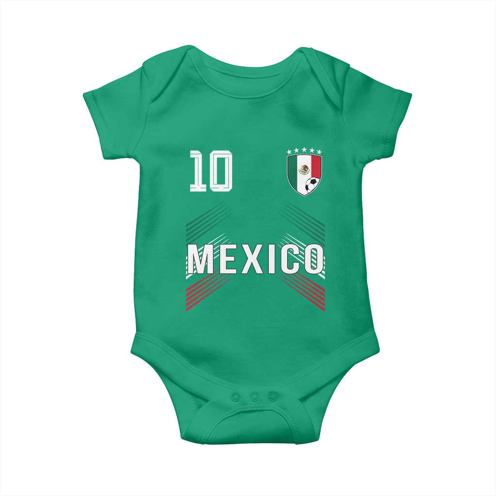 Mexico Soccer Sports Graphic Number 10 Jersey Style Baby Onesie Proud Mexican Football Fans Game Day Pride