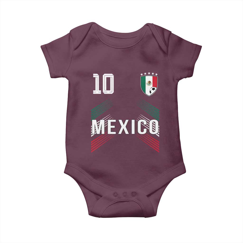 Mexico Soccer Sports Graphic Number 10 Jersey Style Baby Onesie Proud Mexican Football Fans Game Day Pride