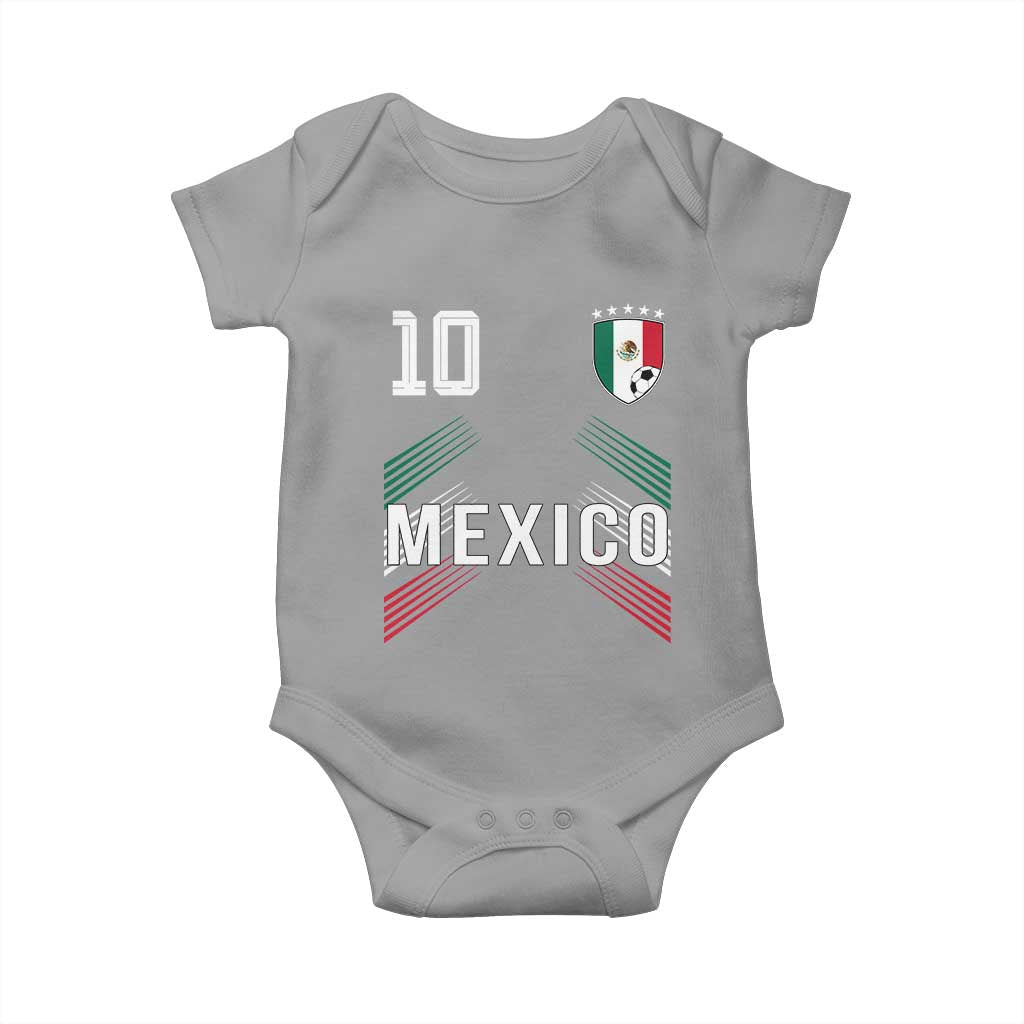 Mexico Soccer Sports Graphic Number 10 Jersey Style Baby Onesie Proud Mexican Football Fans Game Day Pride