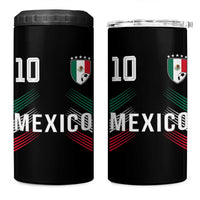 Mexico Soccer Sports Graphic Number 10 Jersey Style 4 in 1 Can Cooler Tumbler Proud Mexican Football Fans Game Day Pride
