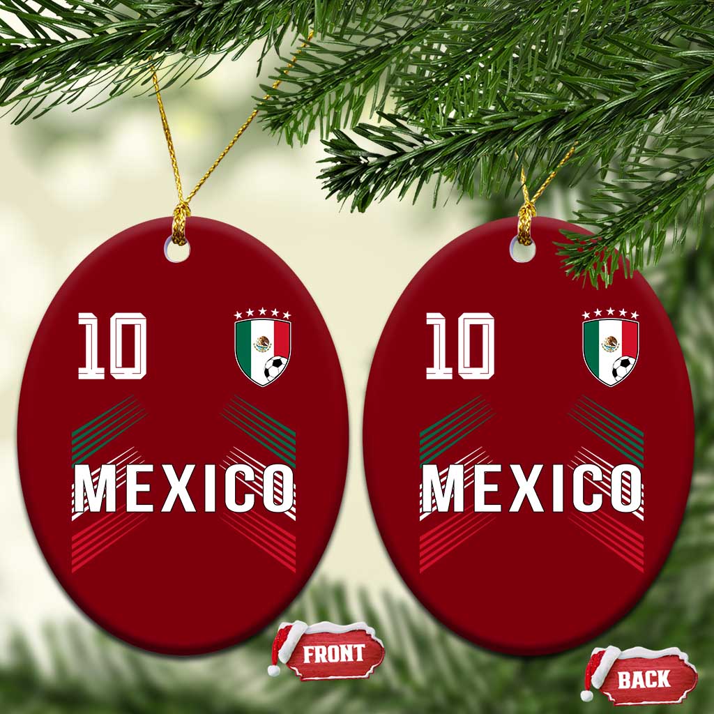 Mexico Soccer Sports Graphic Number 10 Jersey Style Ceramic Ornament Proud Mexican Football Fans Game Day Pride