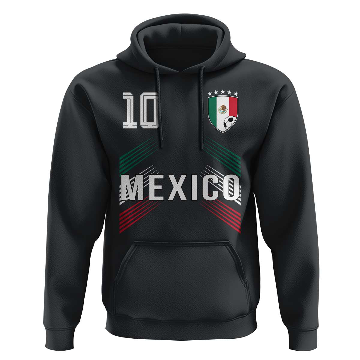 Mexico Soccer Sports Graphic Number 10 Jersey Style Hoodie Proud Mexican Football Fans Game Day Pride