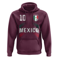 Mexico Soccer Sports Graphic Number 10 Jersey Style Hoodie Proud Mexican Football Fans Game Day Pride