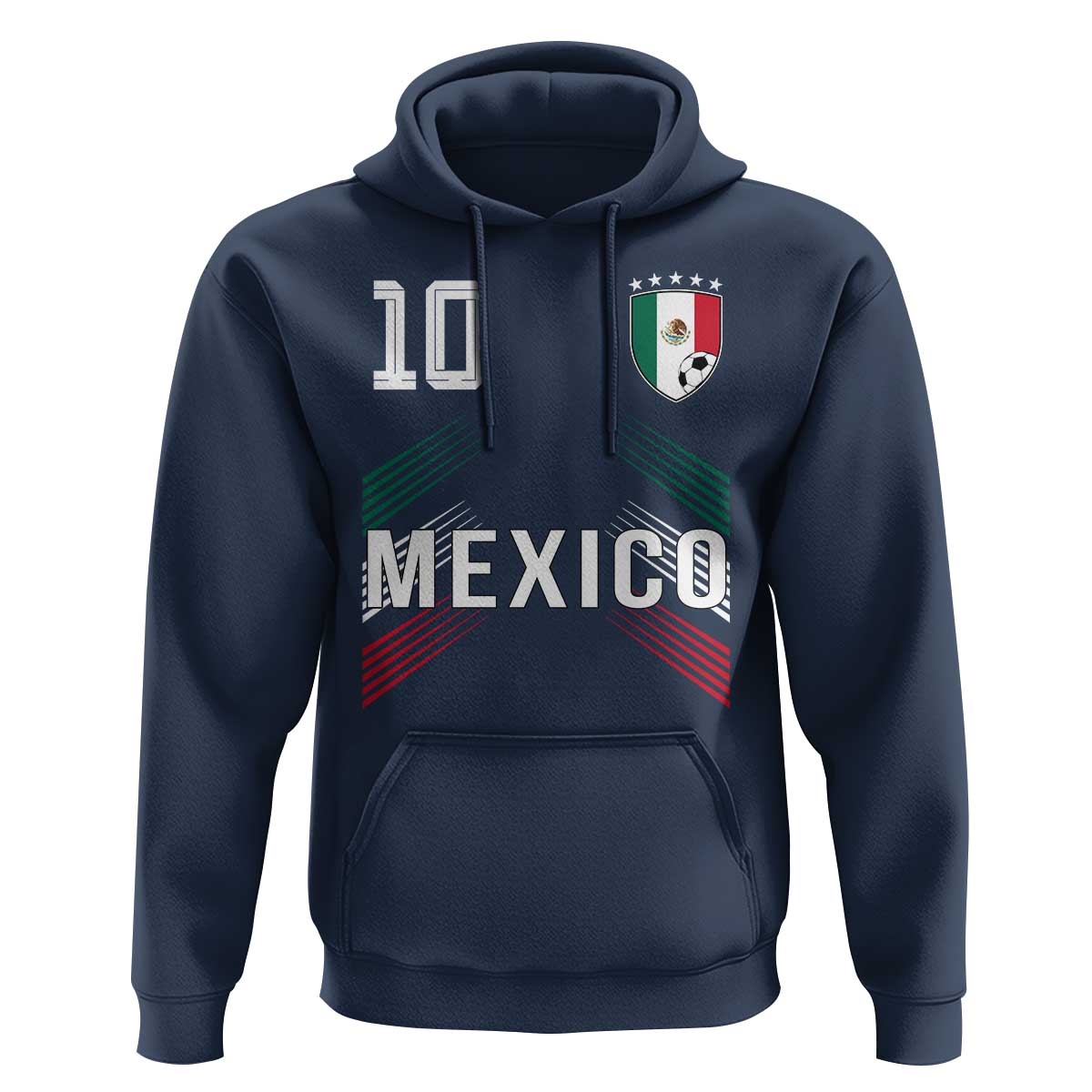 Mexico Soccer Sports Graphic Number 10 Jersey Style Hoodie Proud Mexican Football Fans Game Day Pride