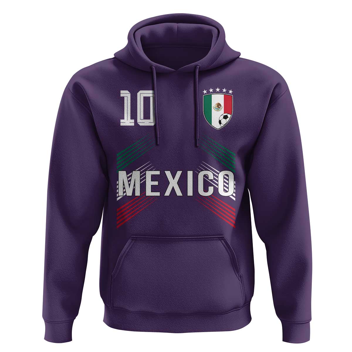Mexico Soccer Sports Graphic Number 10 Jersey Style Hoodie Proud Mexican Football Fans Game Day Pride