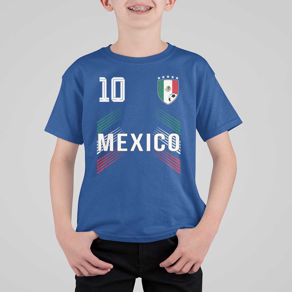Mexico Soccer Sports Graphic Number 10 Jersey Style T Shirt For Kid Proud Mexican Football Fans Game Day Pride