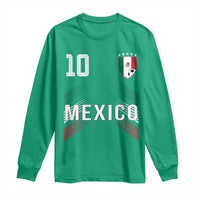 Mexico Soccer Sports Graphic Number 10 Jersey Style Long Sleeve Shirt Proud Mexican Football Fans Game Day Pride
