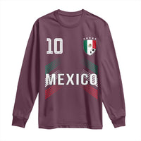 Mexico Soccer Sports Graphic Number 10 Jersey Style Long Sleeve Shirt Proud Mexican Football Fans Game Day Pride
