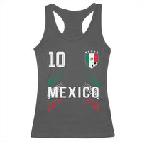 Mexico Soccer Sports Graphic Number 10 Jersey Style Racerback Tank Top Proud Mexican Football Fans Game Day Pride
