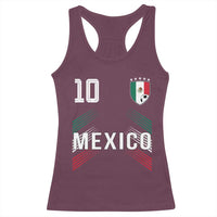Mexico Soccer Sports Graphic Number 10 Jersey Style Racerback Tank Top Proud Mexican Football Fans Game Day Pride