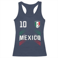 Mexico Soccer Sports Graphic Number 10 Jersey Style Racerback Tank Top Proud Mexican Football Fans Game Day Pride