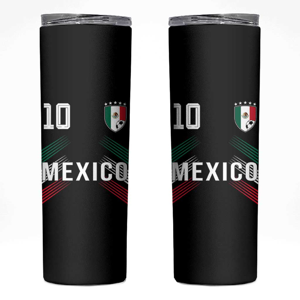 Mexico Soccer Sports Graphic Number 10 Jersey Style Skinny Tumbler Proud Mexican Football Fans Game Day Pride