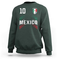 Mexico Soccer Sports Graphic Number 10 Jersey Style Sweatshirt Proud Mexican Football Fans Game Day Pride