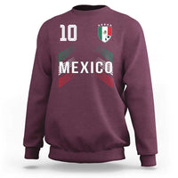 Mexico Soccer Sports Graphic Number 10 Jersey Style Sweatshirt Proud Mexican Football Fans Game Day Pride