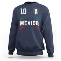 Mexico Soccer Sports Graphic Number 10 Jersey Style Sweatshirt Proud Mexican Football Fans Game Day Pride