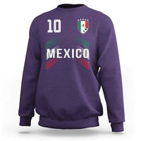 Mexico Soccer Sports Graphic Number 10 Jersey Style Sweatshirt Proud Mexican Football Fans Game Day Pride