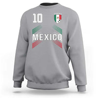 Mexico Soccer Sports Graphic Number 10 Jersey Style Sweatshirt Proud Mexican Football Fans Game Day Pride