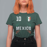 Mexico Soccer Sports Graphic Number 10 Jersey Style T Shirt For Women Proud Mexican Football Fans Game Day Pride