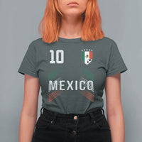 Mexico Soccer Sports Graphic Number 10 Jersey Style T Shirt For Women Proud Mexican Football Fans Game Day Pride
