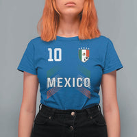 Mexico Soccer Sports Graphic Number 10 Jersey Style T Shirt For Women Proud Mexican Football Fans Game Day Pride