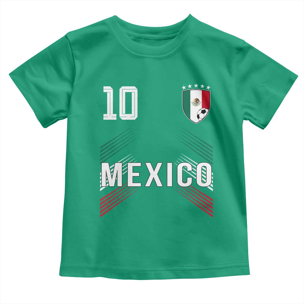 Mexico Soccer Sports Graphic Number 10 Jersey Style Toddler T Shirt Proud Mexican Football Fans Game Day Pride