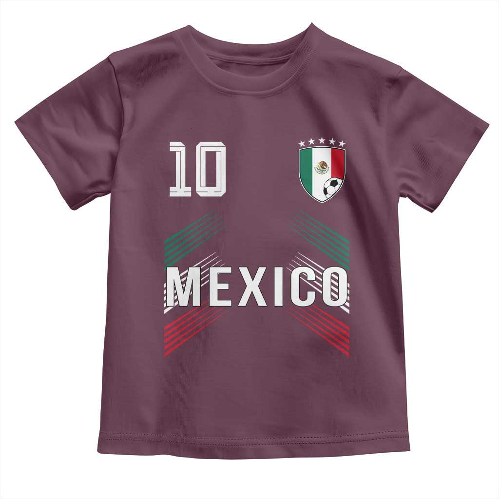 Mexico Soccer Sports Graphic Number 10 Jersey Style Toddler T Shirt Proud Mexican Football Fans Game Day Pride