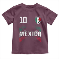 Mexico Soccer Sports Graphic Number 10 Jersey Style Toddler T Shirt Proud Mexican Football Fans Game Day Pride