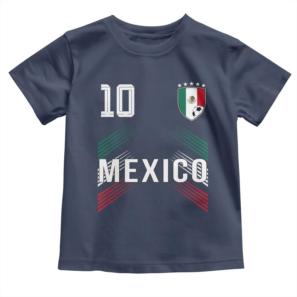 Mexico Soccer Sports Graphic Number 10 Jersey Style Toddler T Shirt Proud Mexican Football Fans Game Day Pride