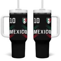 Mexico Soccer Sports Graphic Number 10 Jersey Style Tumbler With Handle Proud Mexican Football Fans Game Day Pride