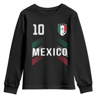 Mexico Soccer Sports Graphic Number 10 Jersey Style Youth Sweatshirt Proud Mexican Football Fans Game Day Pride
