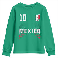 Mexico Soccer Sports Graphic Number 10 Jersey Style Youth Sweatshirt Proud Mexican Football Fans Game Day Pride