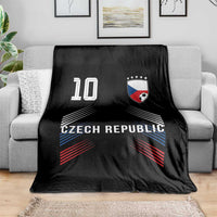 Czech Republic Soccer Sports Graphic Number 10 Jersey Style Throw Blanket Proud Czechia Football Fans Game Day Pride
