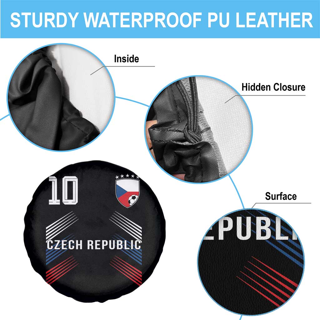 Czech Republic Soccer Sports Graphic Number 10 Jersey Style Spare Tire Cover Proud Czechia Football Fans Game Day Pride