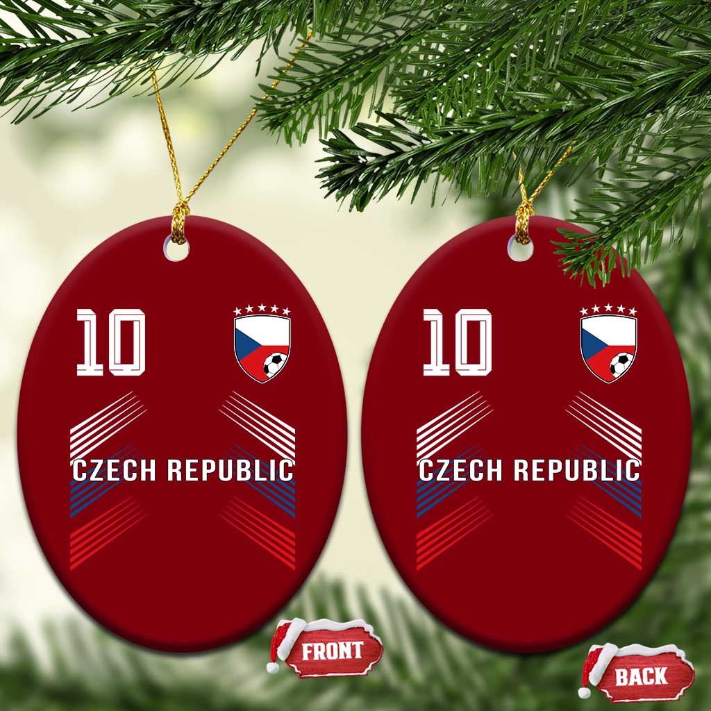 Czech Republic Soccer Sports Graphic Number 10 Jersey Style Ceramic Ornament Proud Czechia Football Fans Game Day Pride