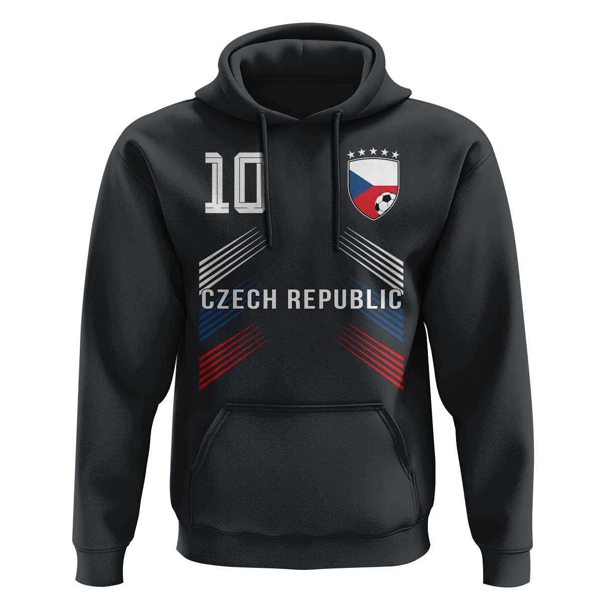 Czech Republic Soccer Sports Graphic Number 10 Jersey Style Hoodie Proud Czechia Football Fans Game Day Pride