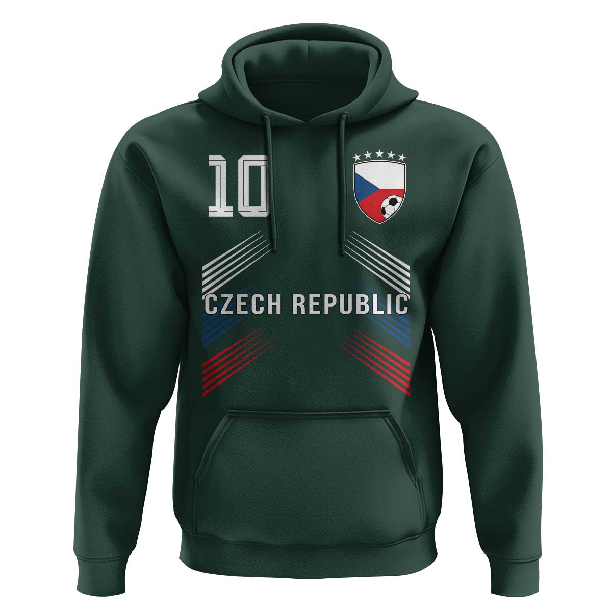 Czech Republic Soccer Sports Graphic Number 10 Jersey Style Hoodie Proud Czechia Football Fans Game Day Pride