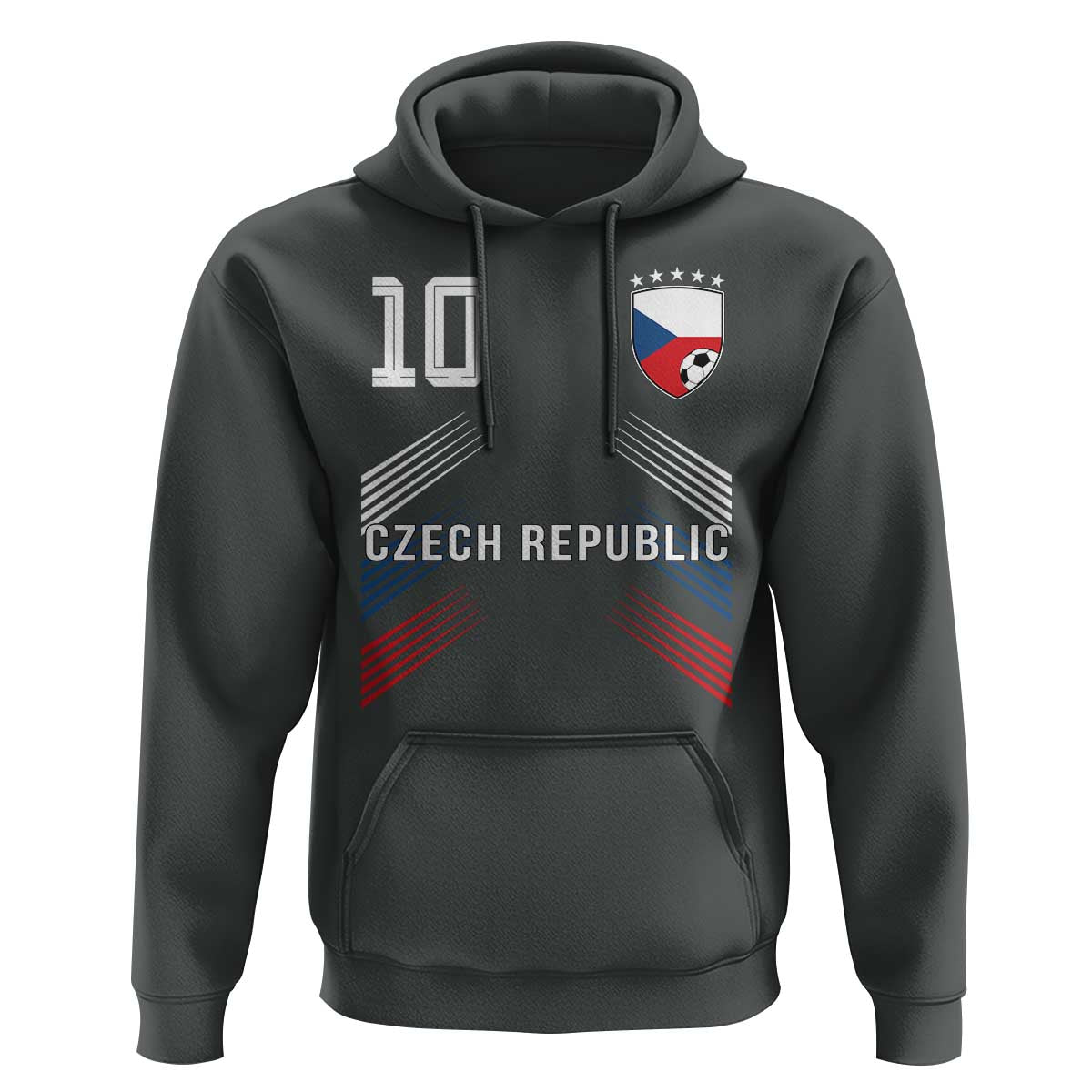 Czech Republic Soccer Sports Graphic Number 10 Jersey Style Hoodie Proud Czechia Football Fans Game Day Pride