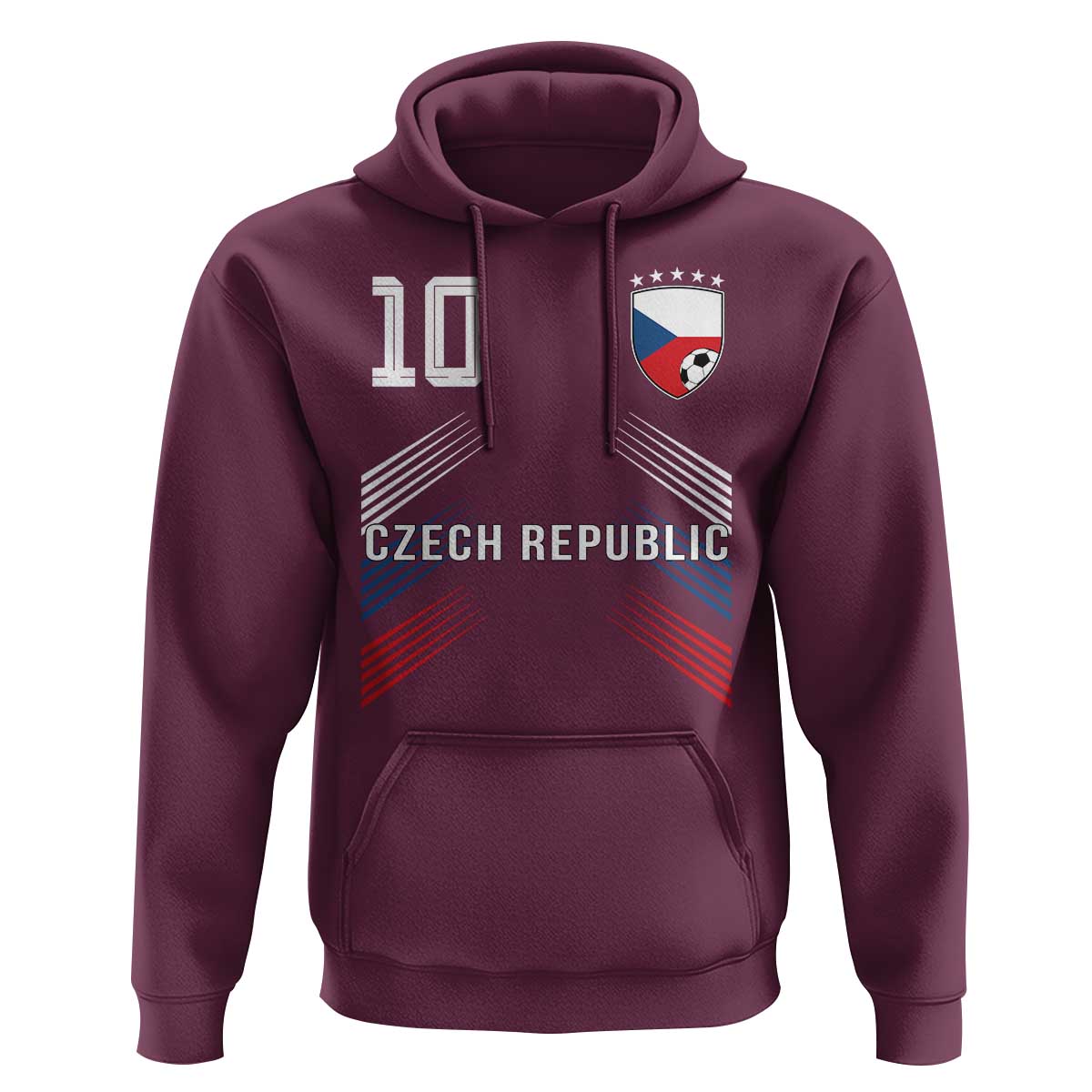 Czech Republic Soccer Sports Graphic Number 10 Jersey Style Hoodie Proud Czechia Football Fans Game Day Pride