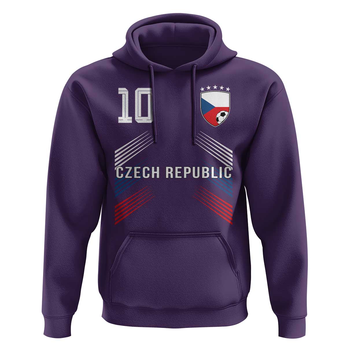 Czech Republic Soccer Sports Graphic Number 10 Jersey Style Hoodie Proud Czechia Football Fans Game Day Pride