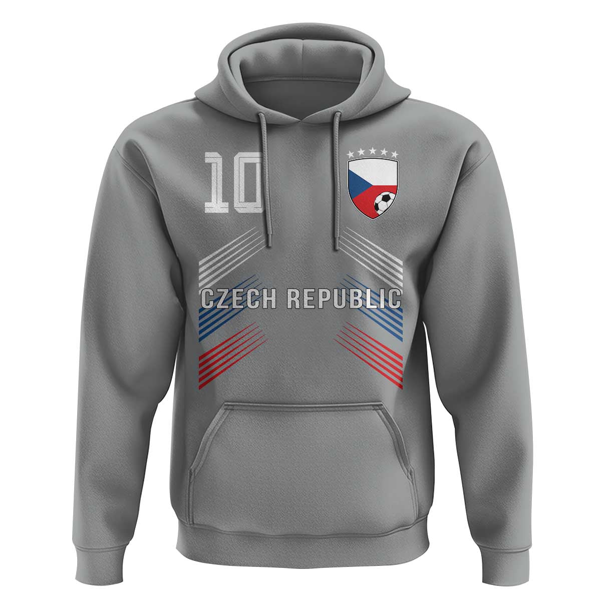 Czech Republic Soccer Sports Graphic Number 10 Jersey Style Hoodie Proud Czechia Football Fans Game Day Pride
