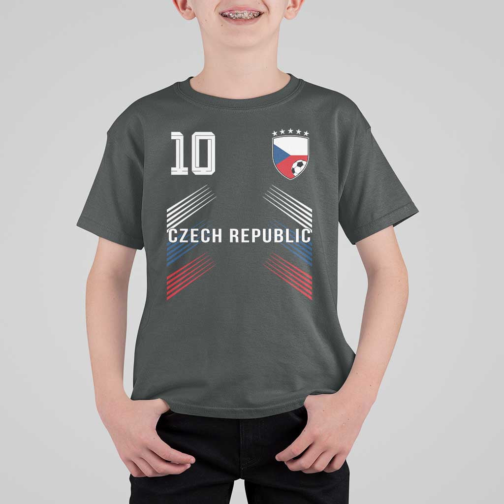 Czech Republic Soccer Sports Graphic Number 10 Jersey Style T Shirt For Kid Proud Czechia Football Fans Game Day Pride