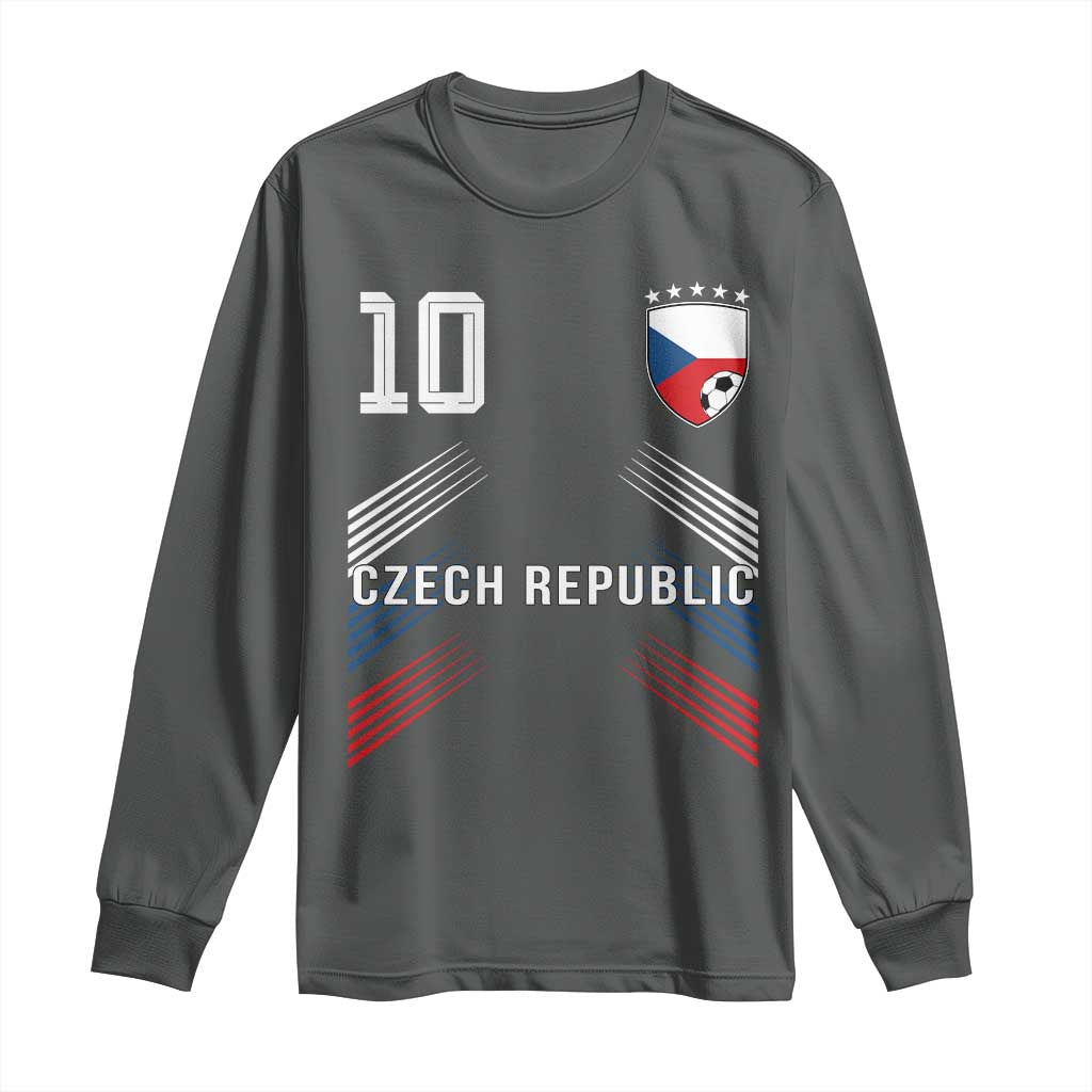 Czech Republic Soccer Sports Graphic Number 10 Jersey Style Long Sleeve Shirt Proud Czechia Football Fans Game Day Pride