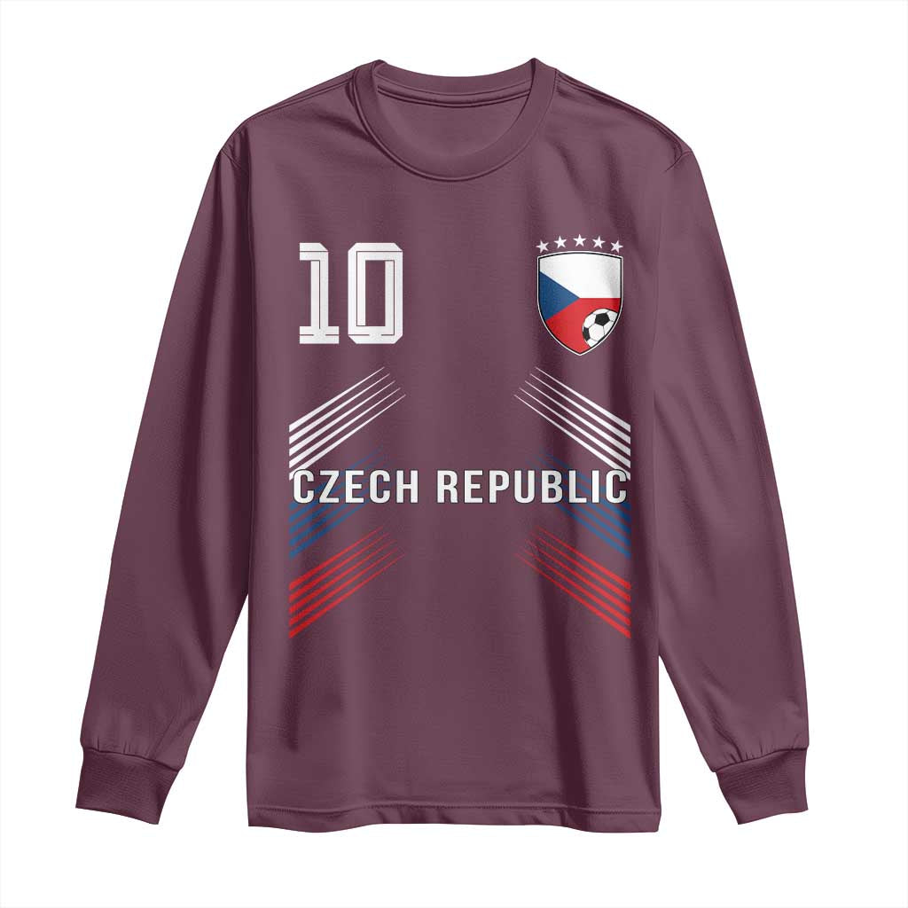 Czech Republic Soccer Sports Graphic Number 10 Jersey Style Long Sleeve Shirt Proud Czechia Football Fans Game Day Pride