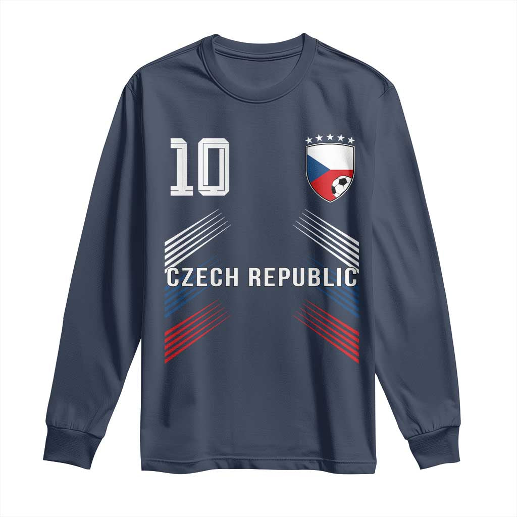 Czech Republic Soccer Sports Graphic Number 10 Jersey Style Long Sleeve Shirt Proud Czechia Football Fans Game Day Pride