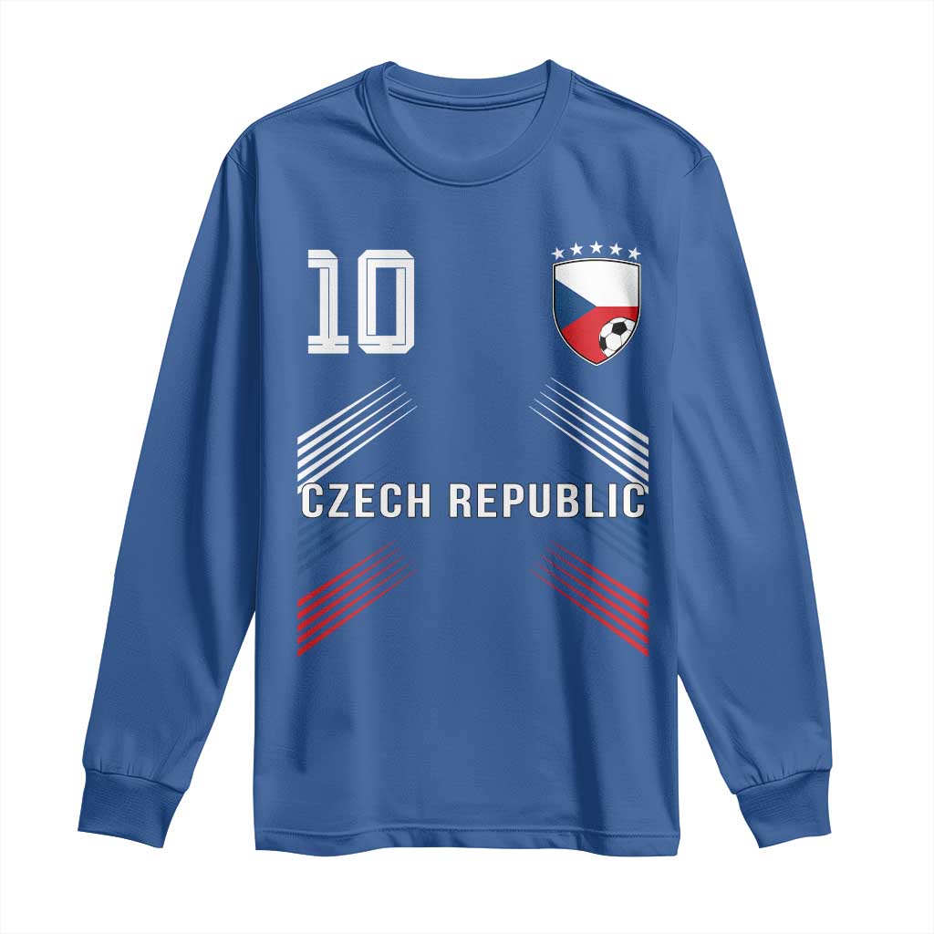 Czech Republic Soccer Sports Graphic Number 10 Jersey Style Long Sleeve Shirt Proud Czechia Football Fans Game Day Pride