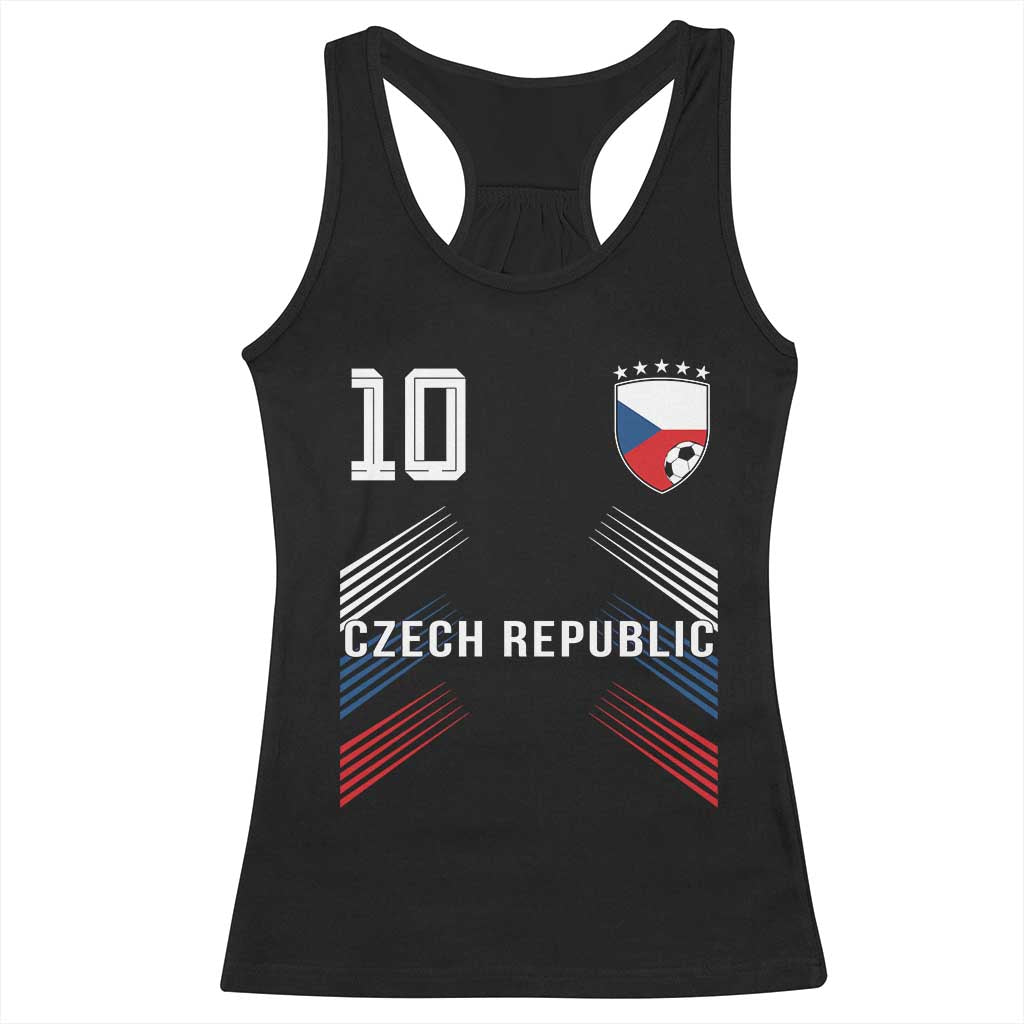 Czech Republic Soccer Sports Graphic Number 10 Jersey Style Racerback Tank Top Proud Czechia Football Fans Game Day Pride