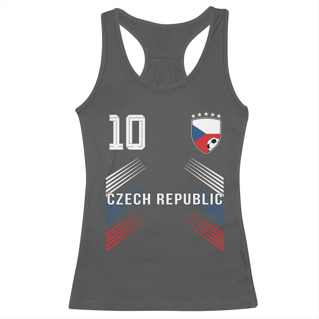 Czech Republic Soccer Sports Graphic Number 10 Jersey Style Racerback Tank Top Proud Czechia Football Fans Game Day Pride