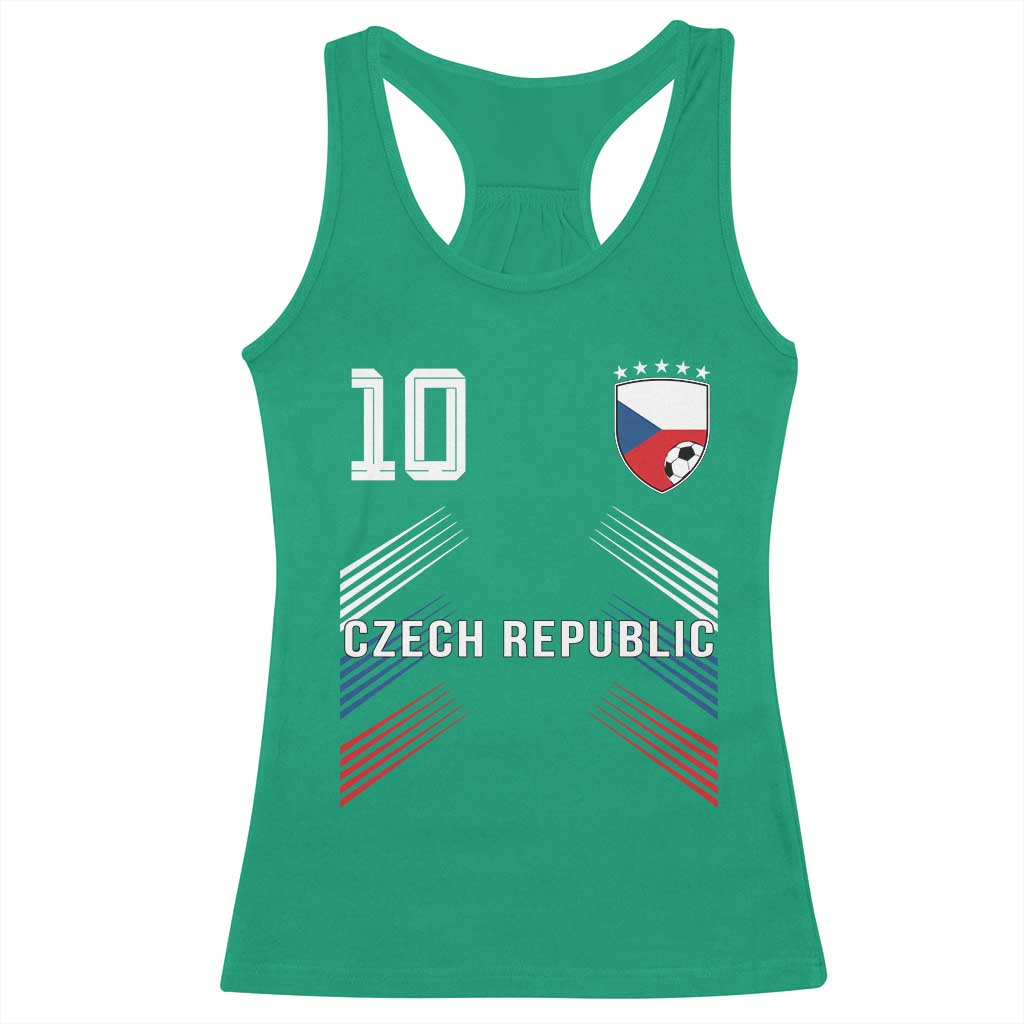 Czech Republic Soccer Sports Graphic Number 10 Jersey Style Racerback Tank Top Proud Czechia Football Fans Game Day Pride