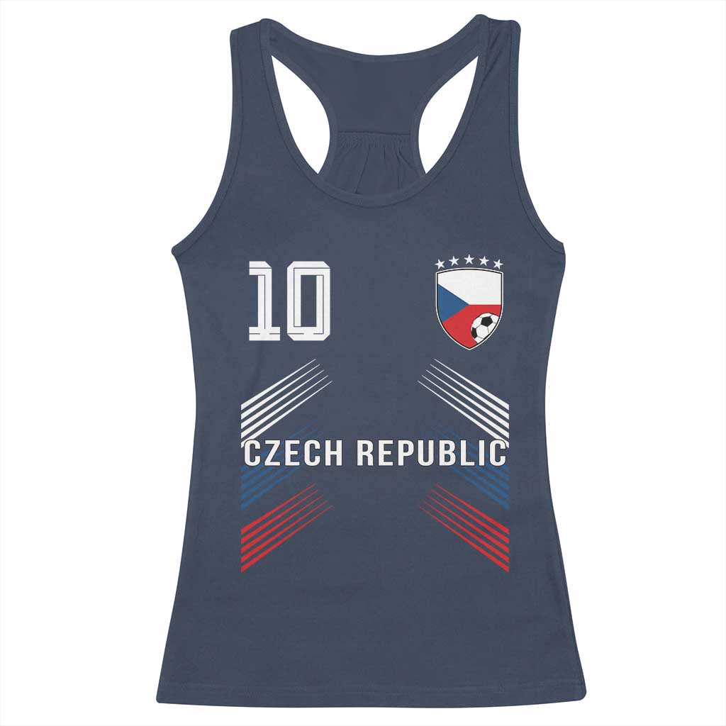 Czech Republic Soccer Sports Graphic Number 10 Jersey Style Racerback Tank Top Proud Czechia Football Fans Game Day Pride
