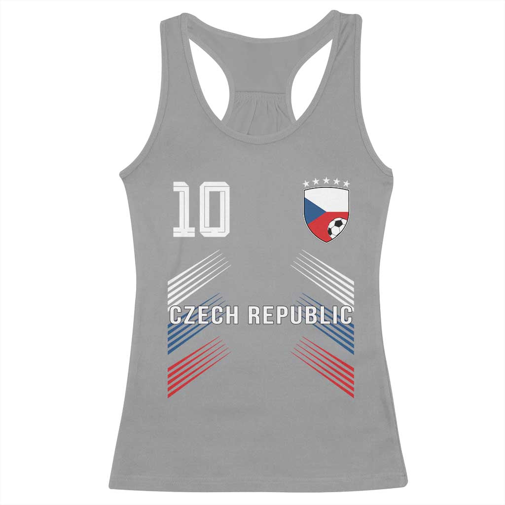 Czech Republic Soccer Sports Graphic Number 10 Jersey Style Racerback Tank Top Proud Czechia Football Fans Game Day Pride
